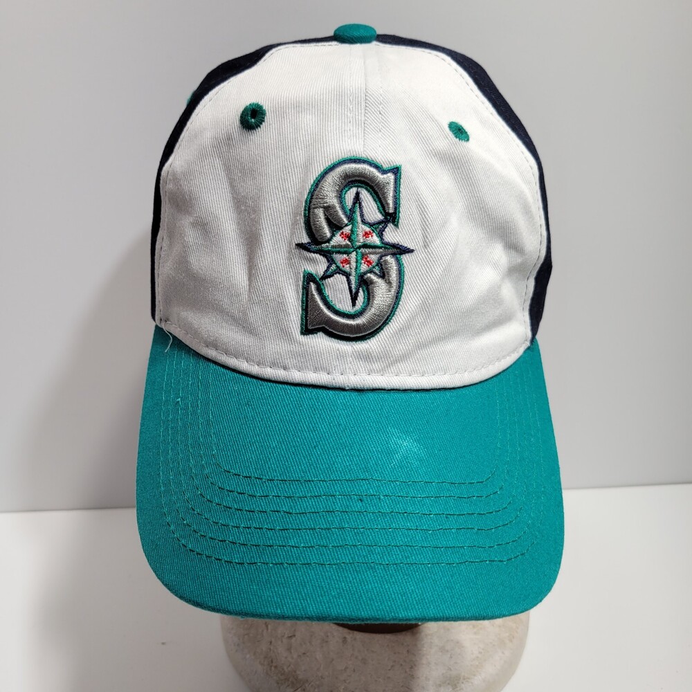 Seattle Mariners Cap Hat Baseball Mens White Navy Teal MLB Melonwear Snapback